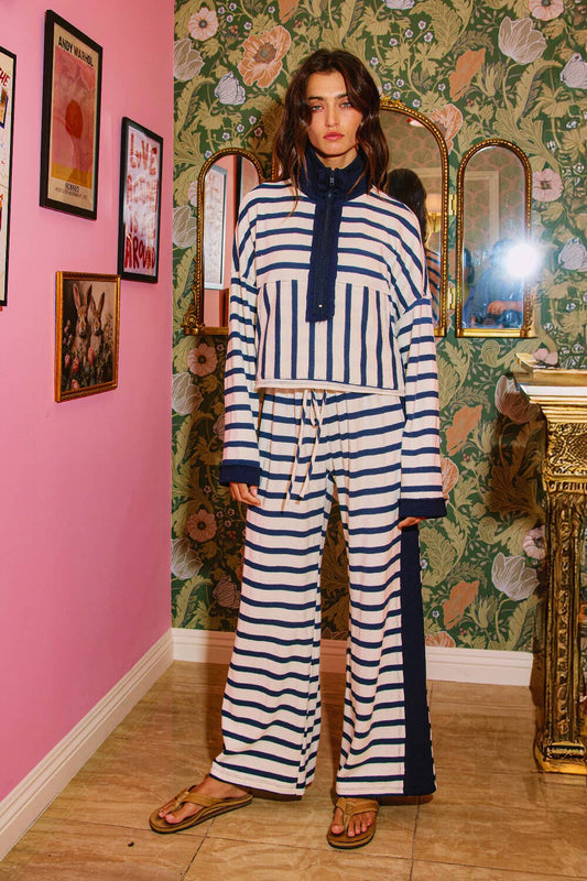 Bucket List Striped Drawstring Pants