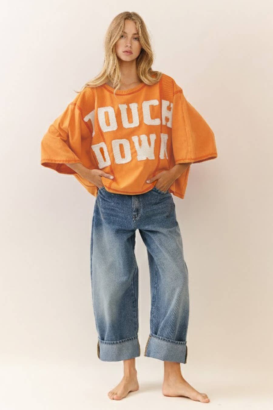 Touchdown Acid Wash Oversized Tee