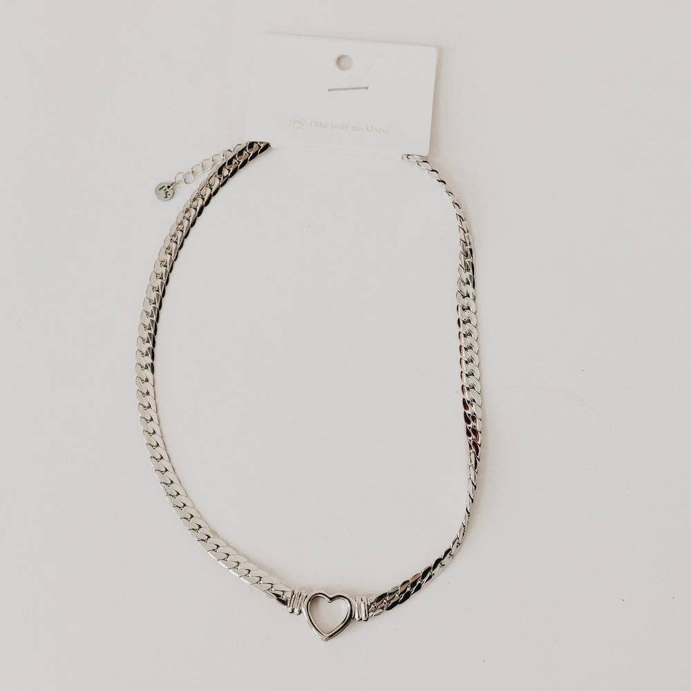 Pretty Simple Silver Helen Heart Necklace
