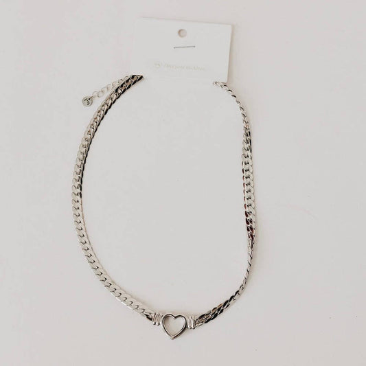 Pretty Simple Silver Helen Heart Necklace
