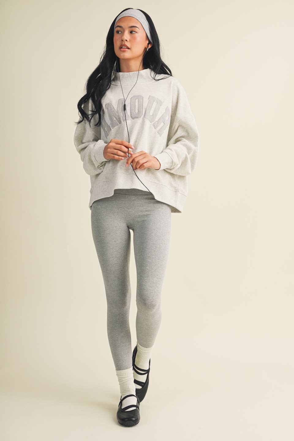 Glowie Amour Oversized Mock Neck Sweatshirt