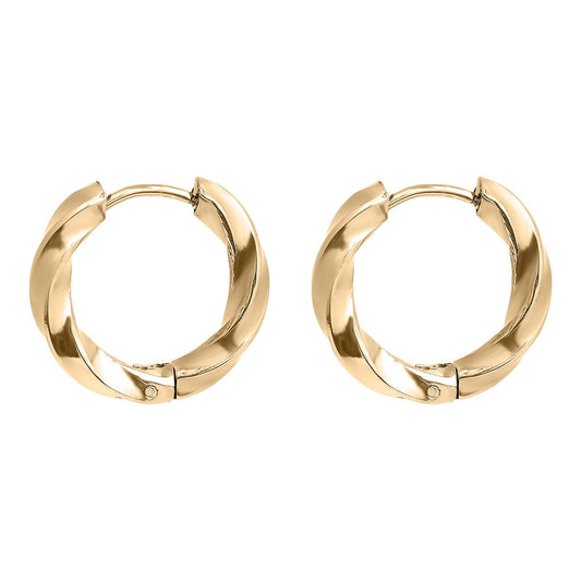 Textured Twisted Huggie Hoop Earrings