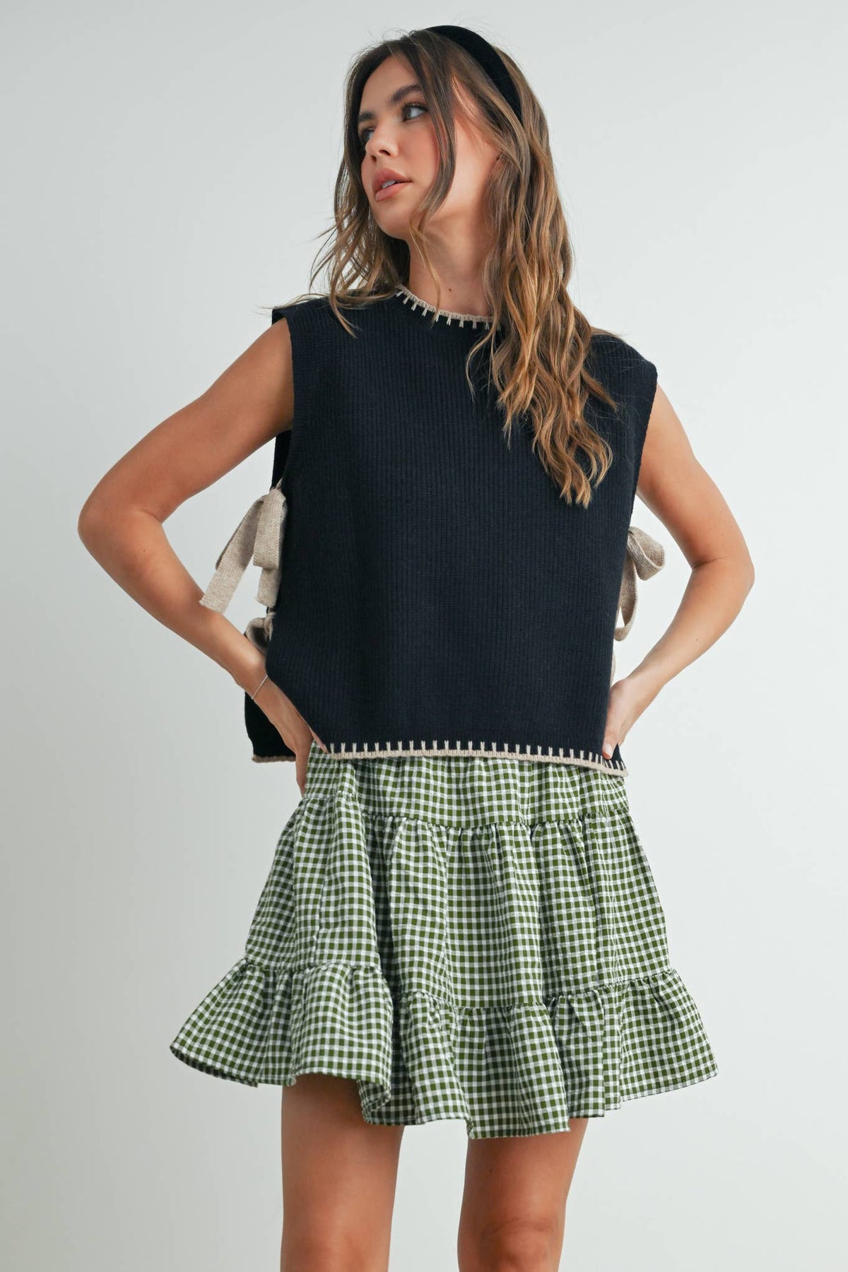 Buttermelon Mock Neck Sleeveless Sweater