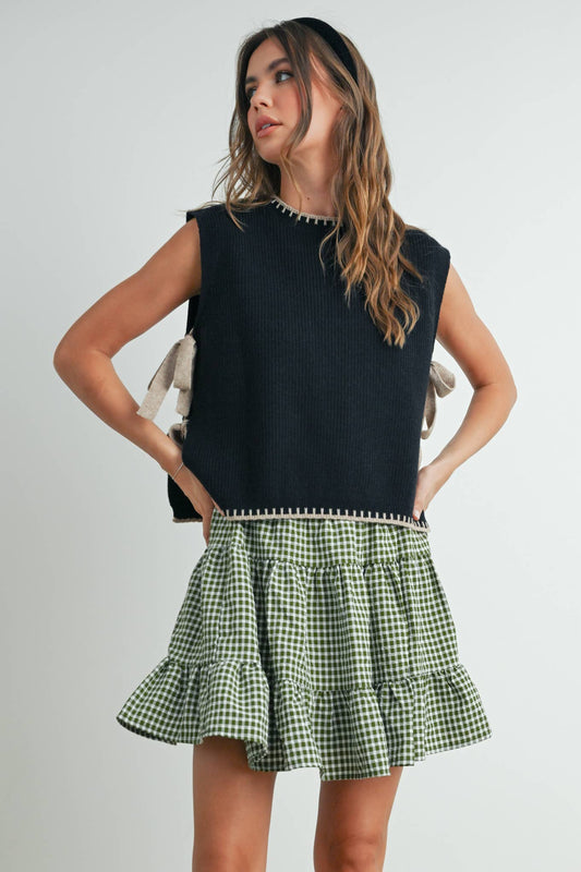 Buttermelon Mock Neck Sleeveless Sweater
