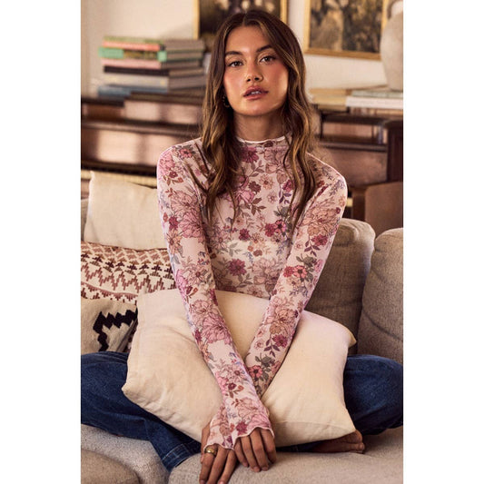 So Me Floral Mesh Top