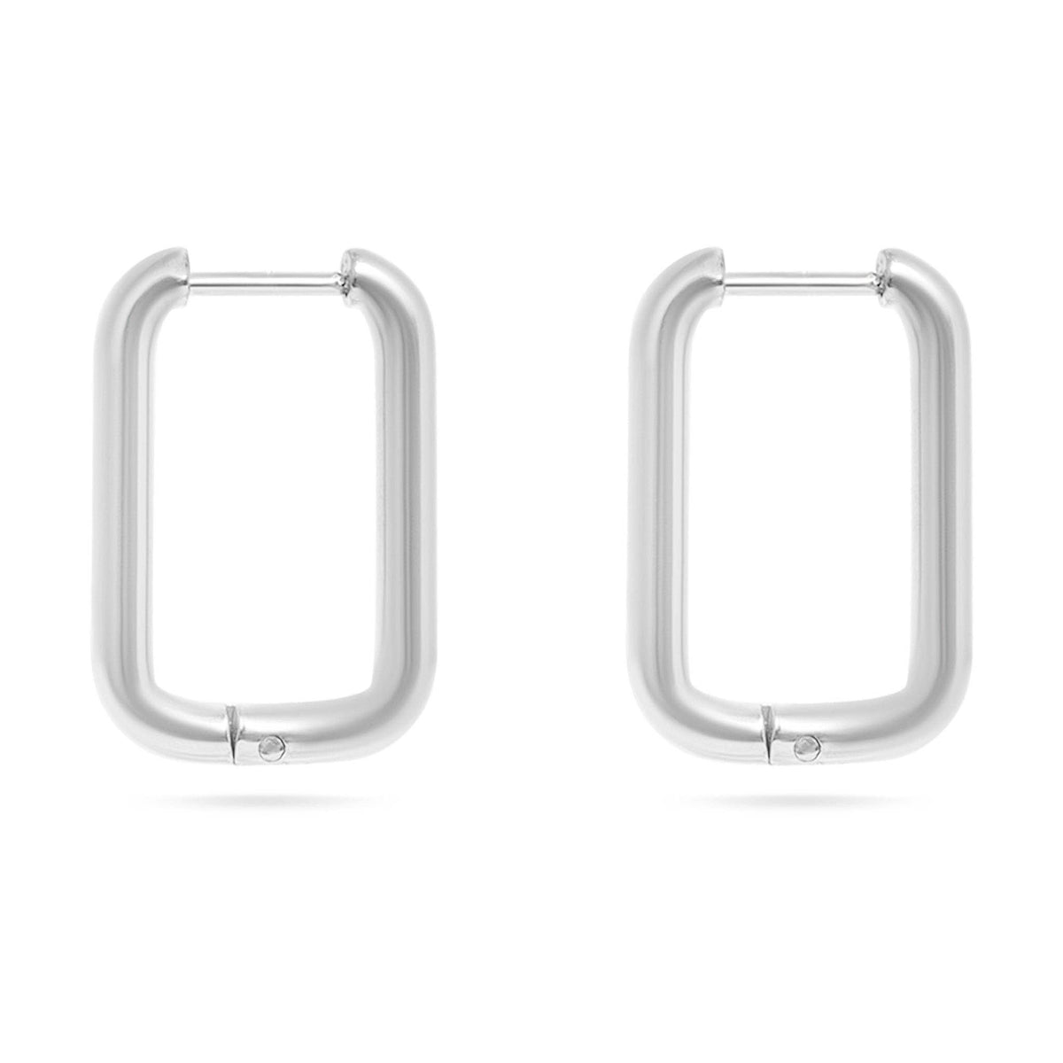 Rounded Rectangle Everyday Huggie Earrings