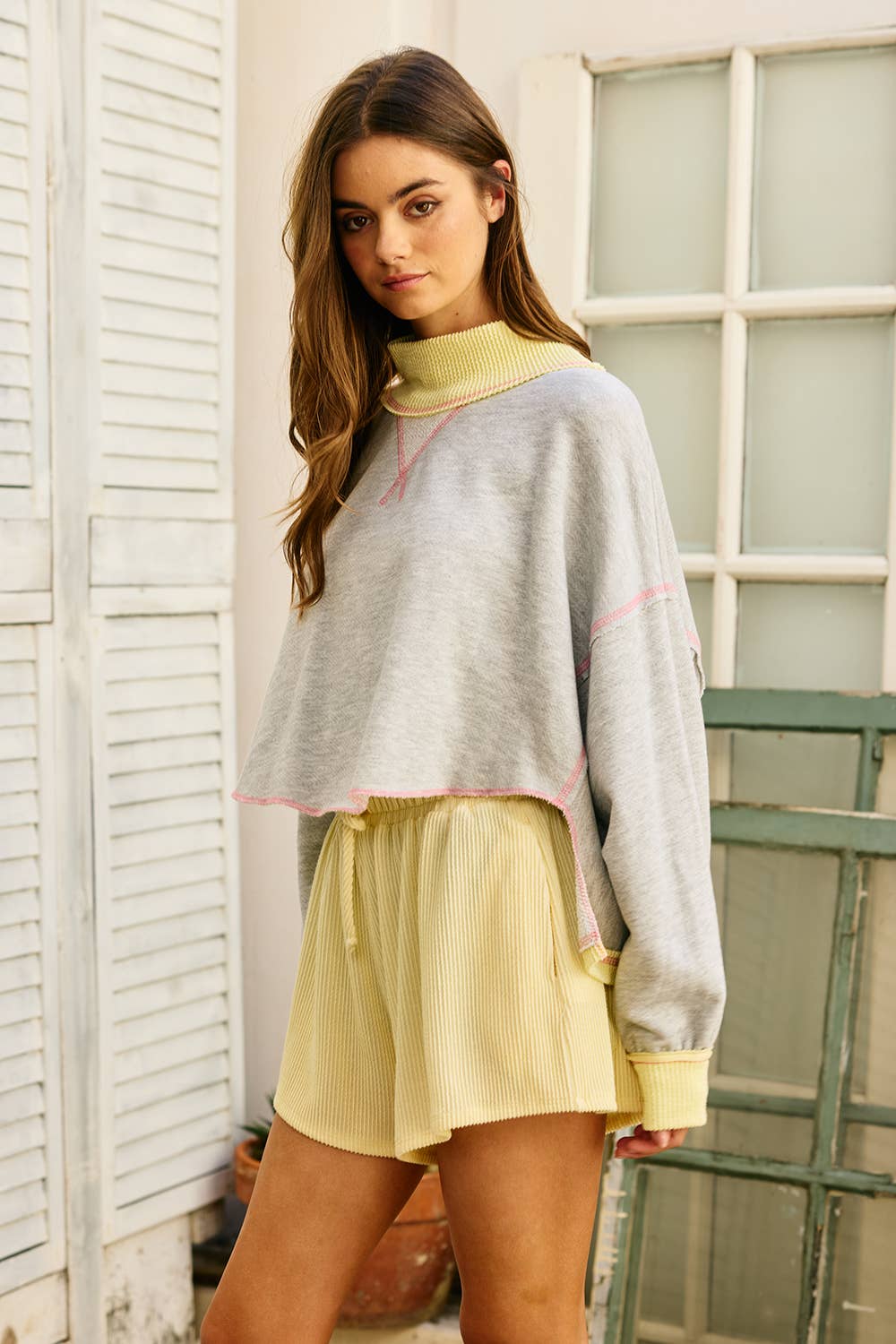 Bucket List Collared Cape Sweatshirt