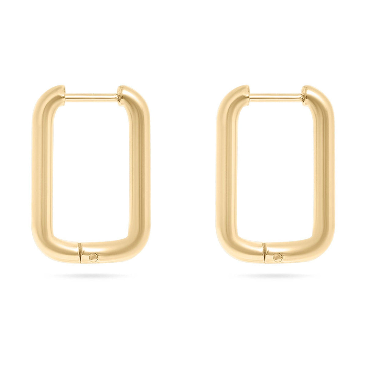 Rounded Rectangle Everyday Huggie Earrings