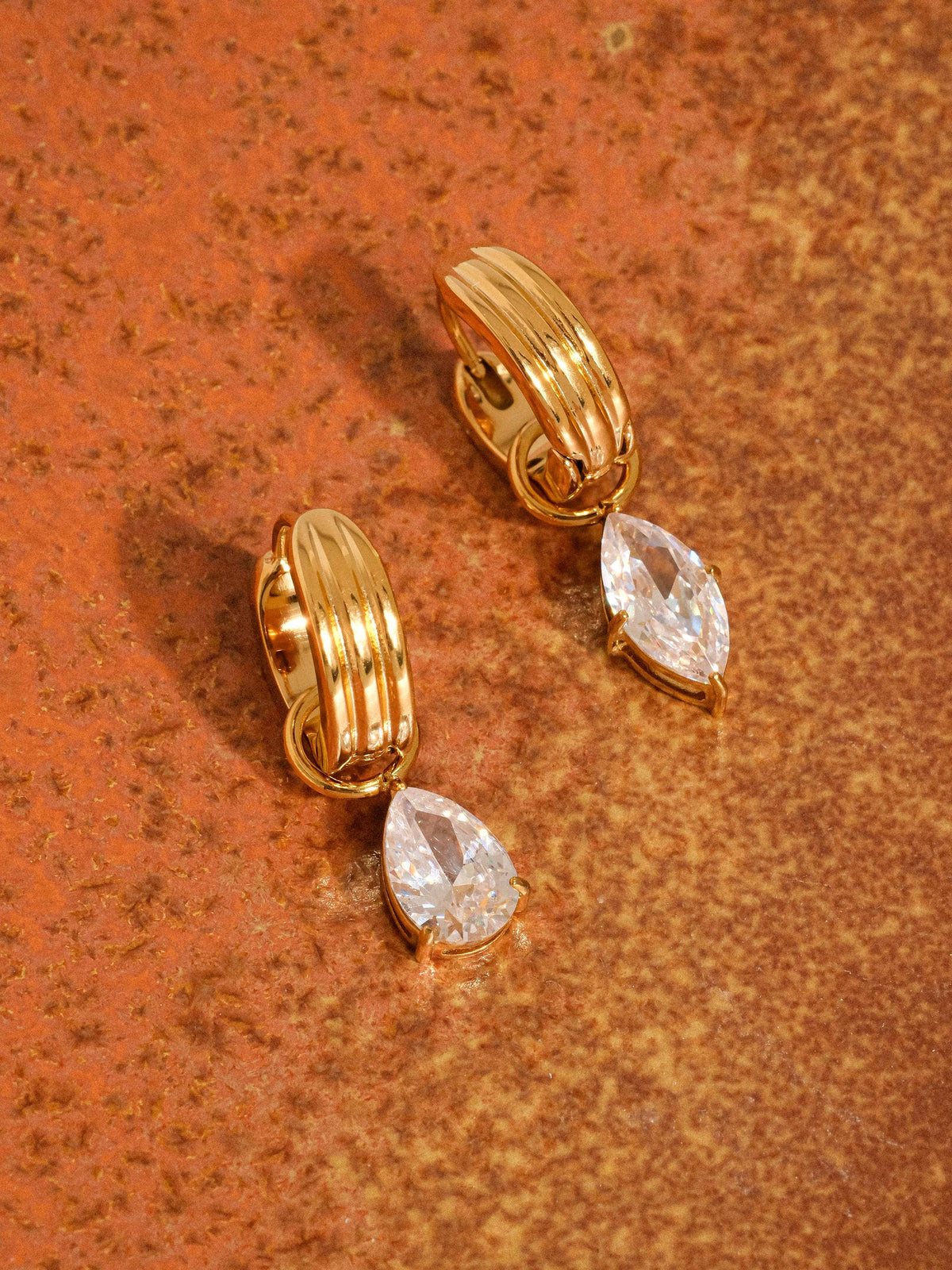 Gold Teardrop Mismatch Earrings