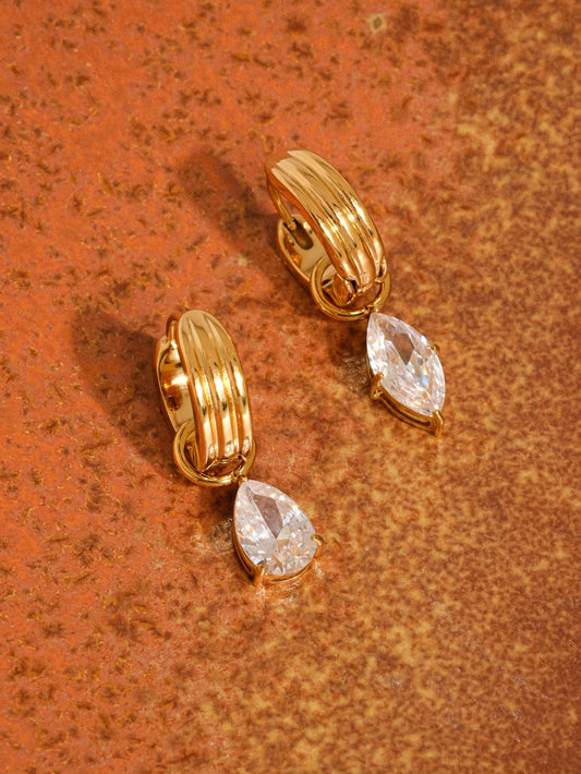 Gold Teardrop Mismatch Earrings