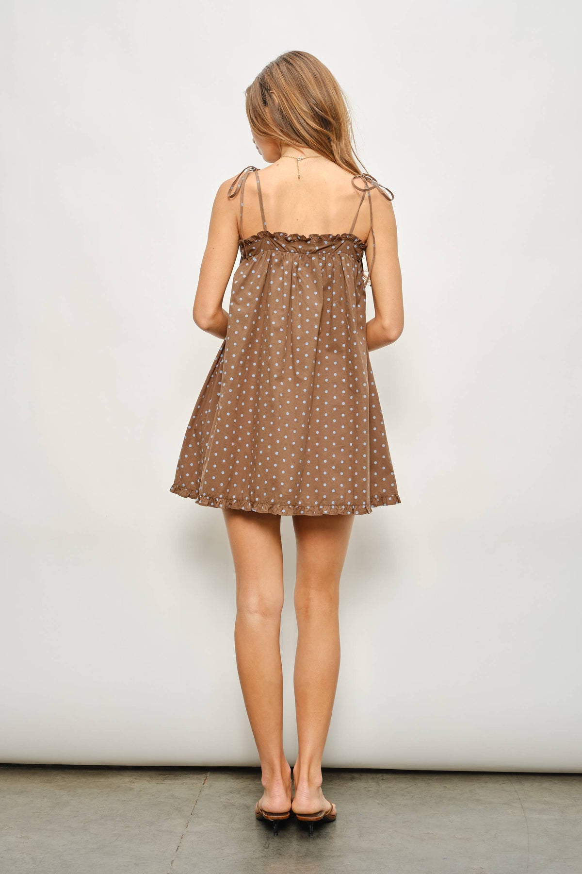 Pretty Garbage Brown Polka Dot Mini Dress