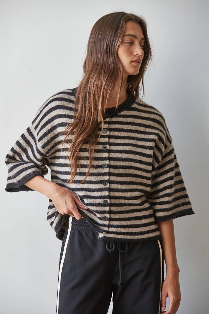 By Together Knit Quarter Sleeve Sweater