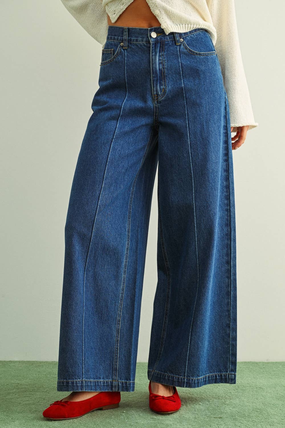 Miou Muse Wide Leg Denim Pants