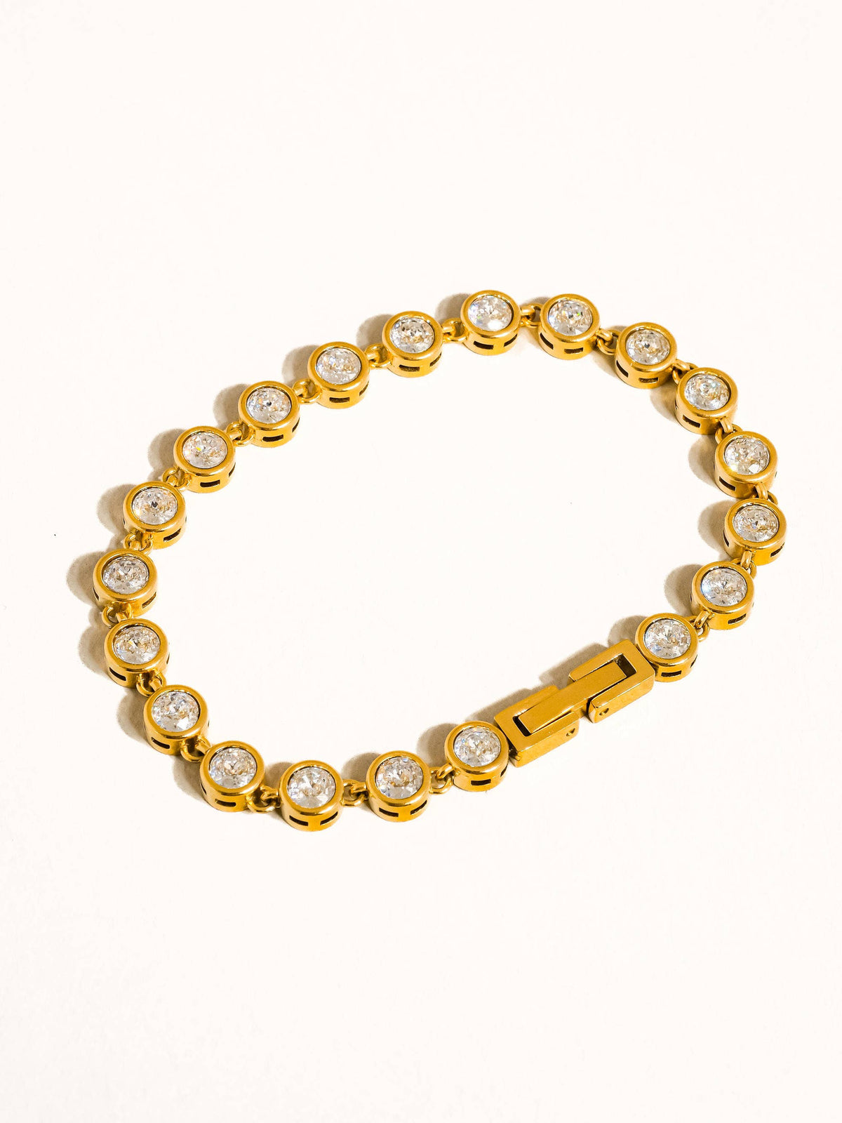 Flânerie Gold Round Rhinestone Bracelet