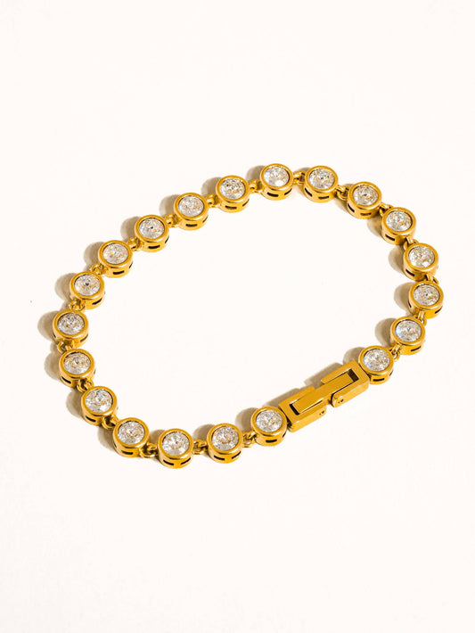 Flânerie Gold Round Rhinestone Bracelet