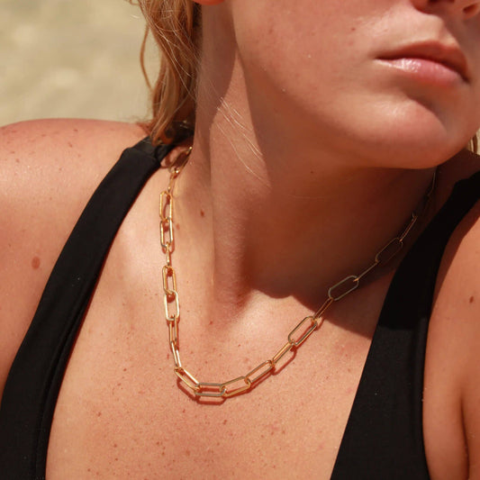 Gold Paperclip Chain Necklace