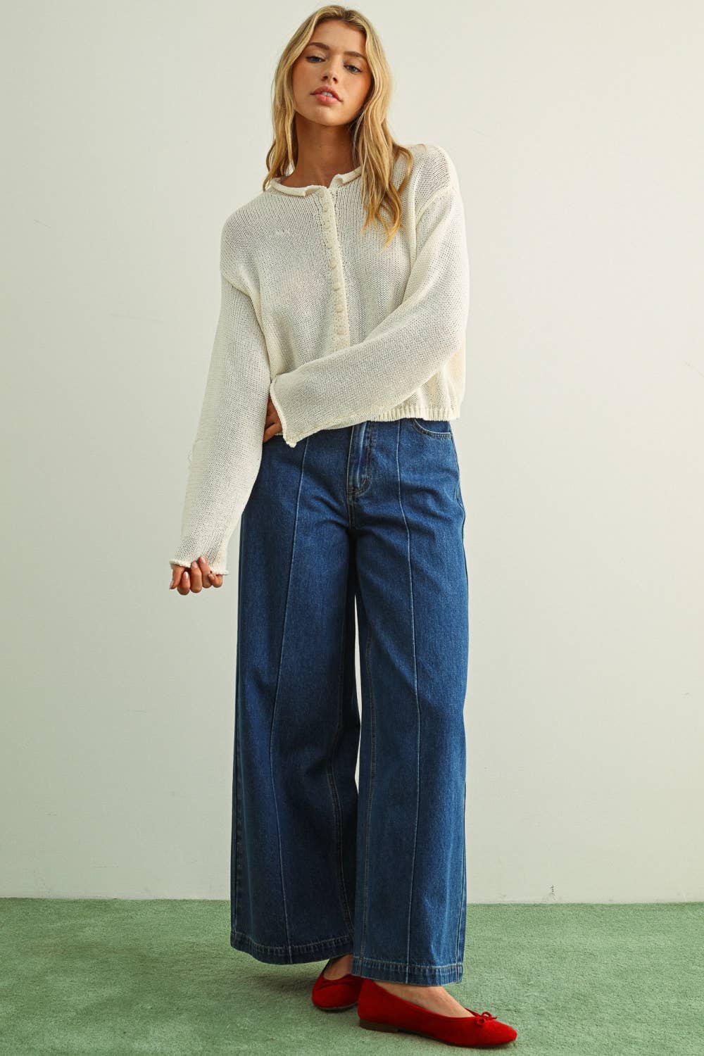 Miou Muse Wide Leg Denim Pants