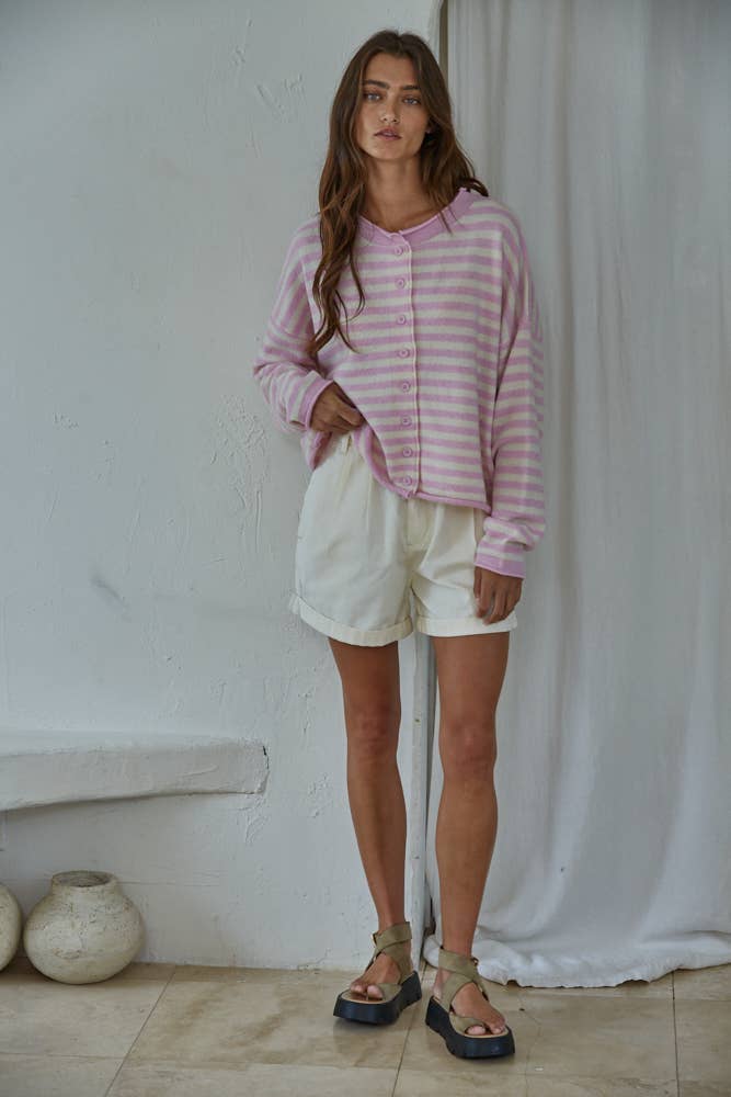 By Together Pink Striped Sweater