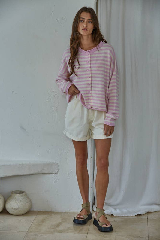 By Together Pink Striped Sweater