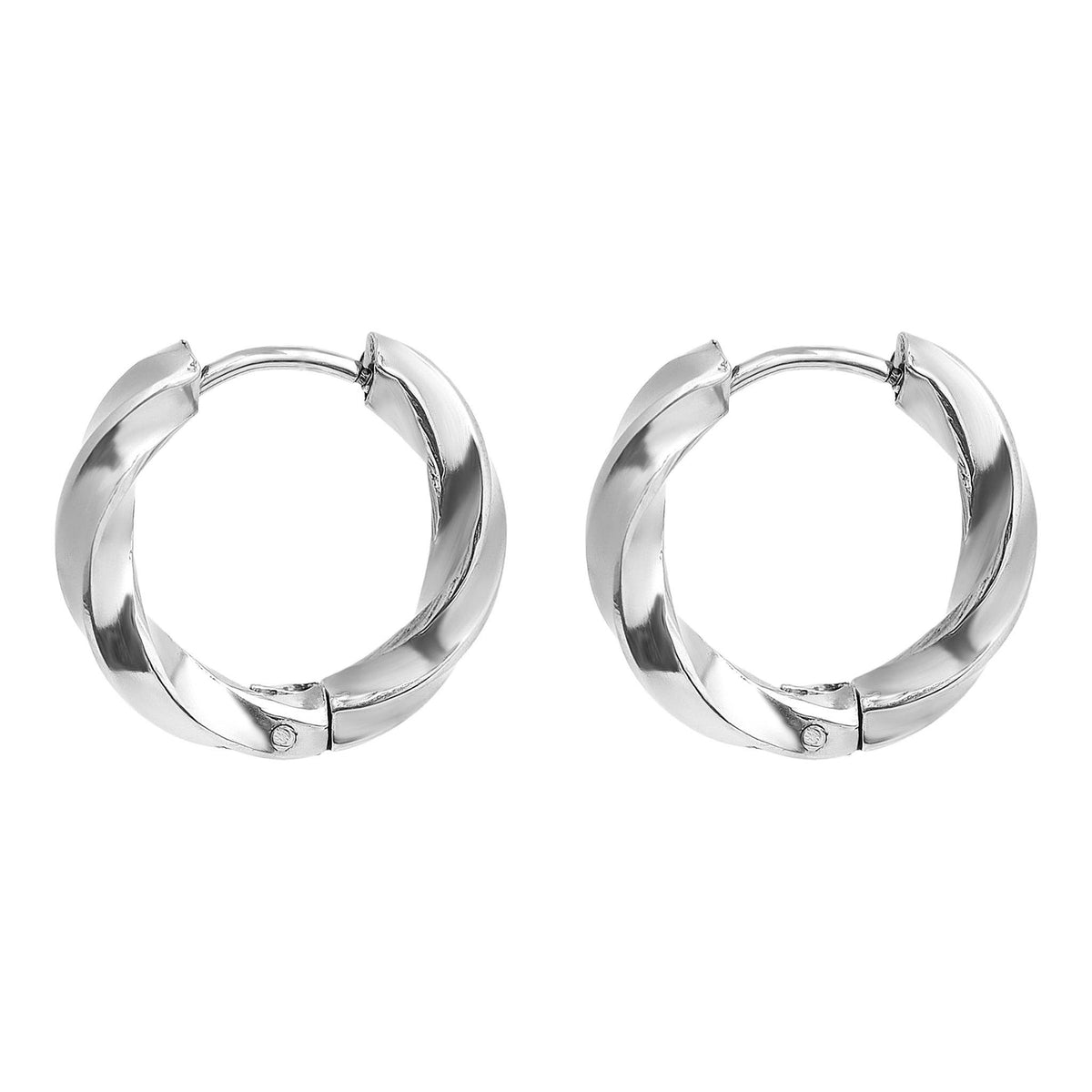 Textured Twisted Huggie Hoop Earrings