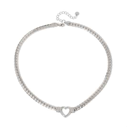 Pretty Simple Silver Helen Heart Necklace