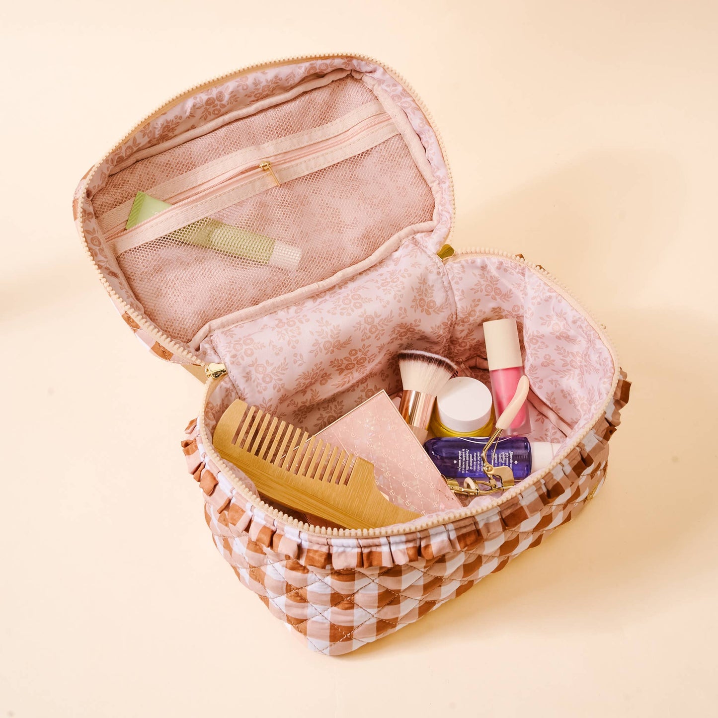 The Darling Effect Glam & Go Quilted Bag Maple Gingham
