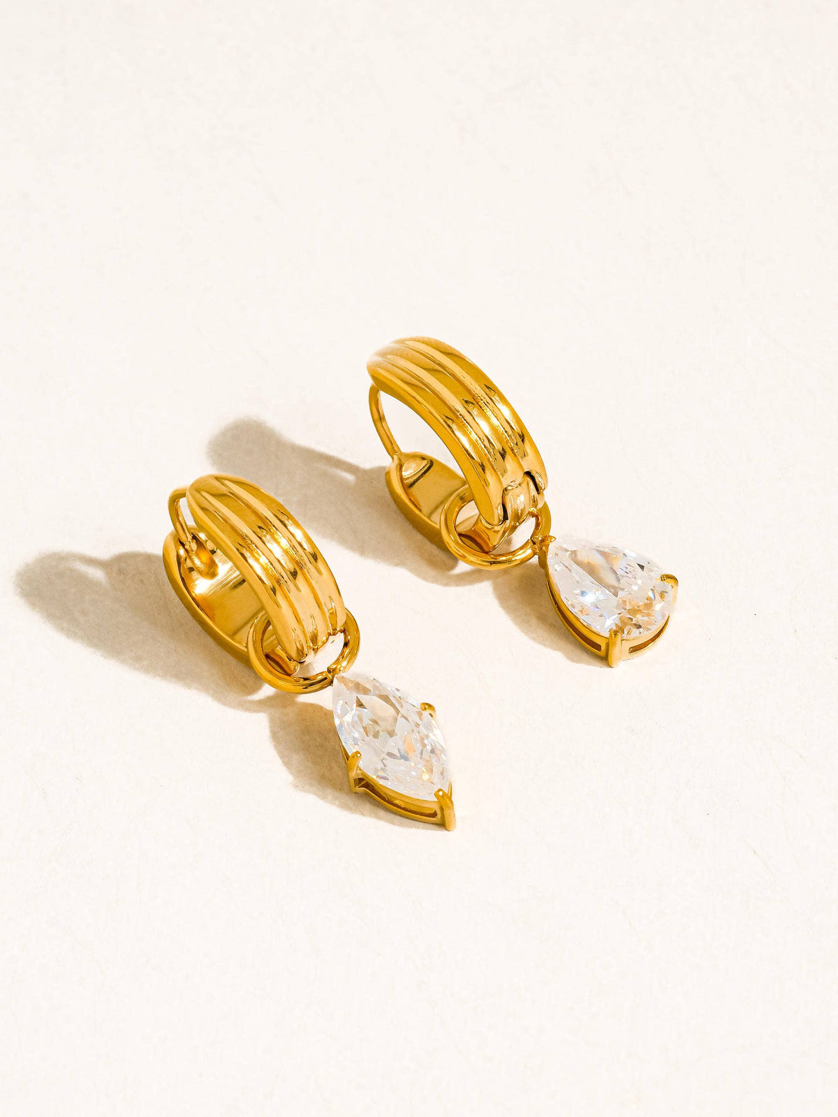 Gold Teardrop Mismatch Earrings