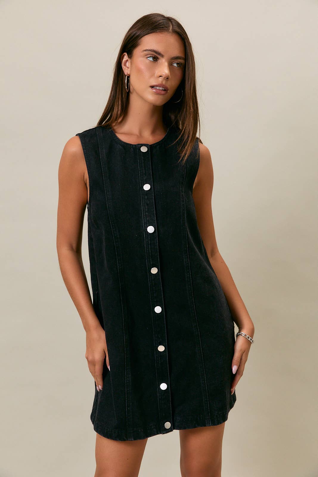 Le Lis Button Down Denim Dress