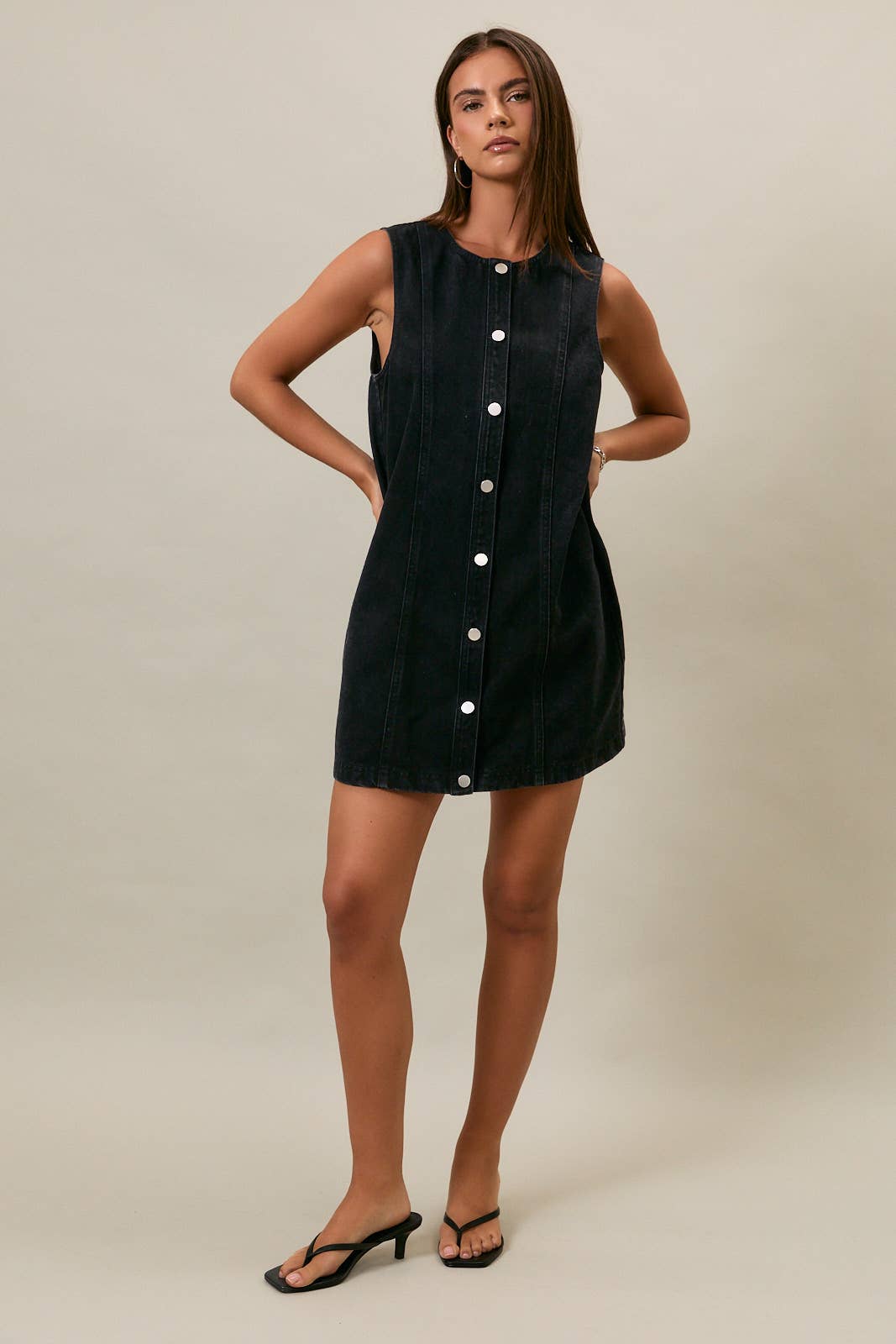 Le Lis Button Down Denim Dress