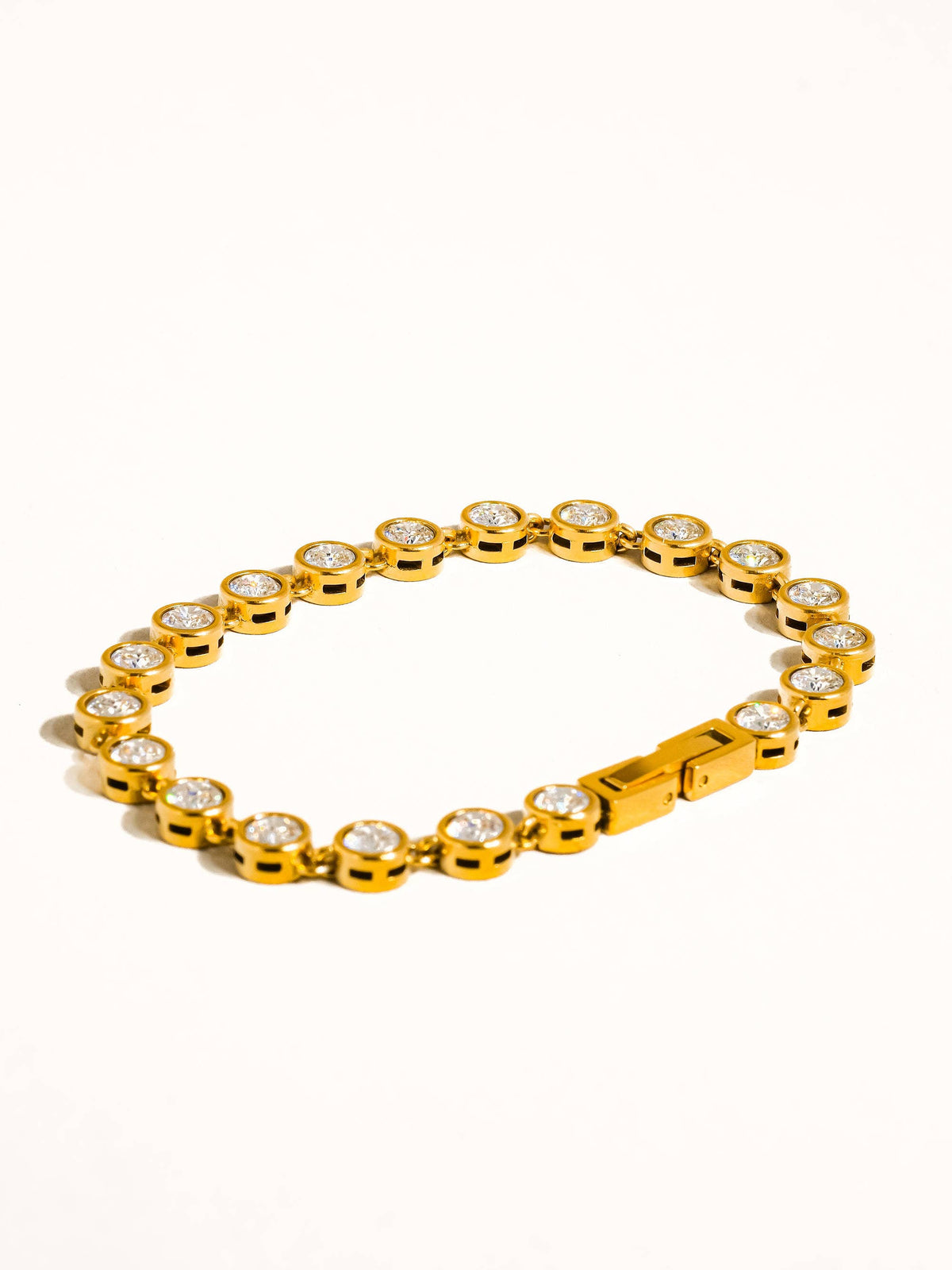 Flânerie Gold Round Rhinestone Bracelet