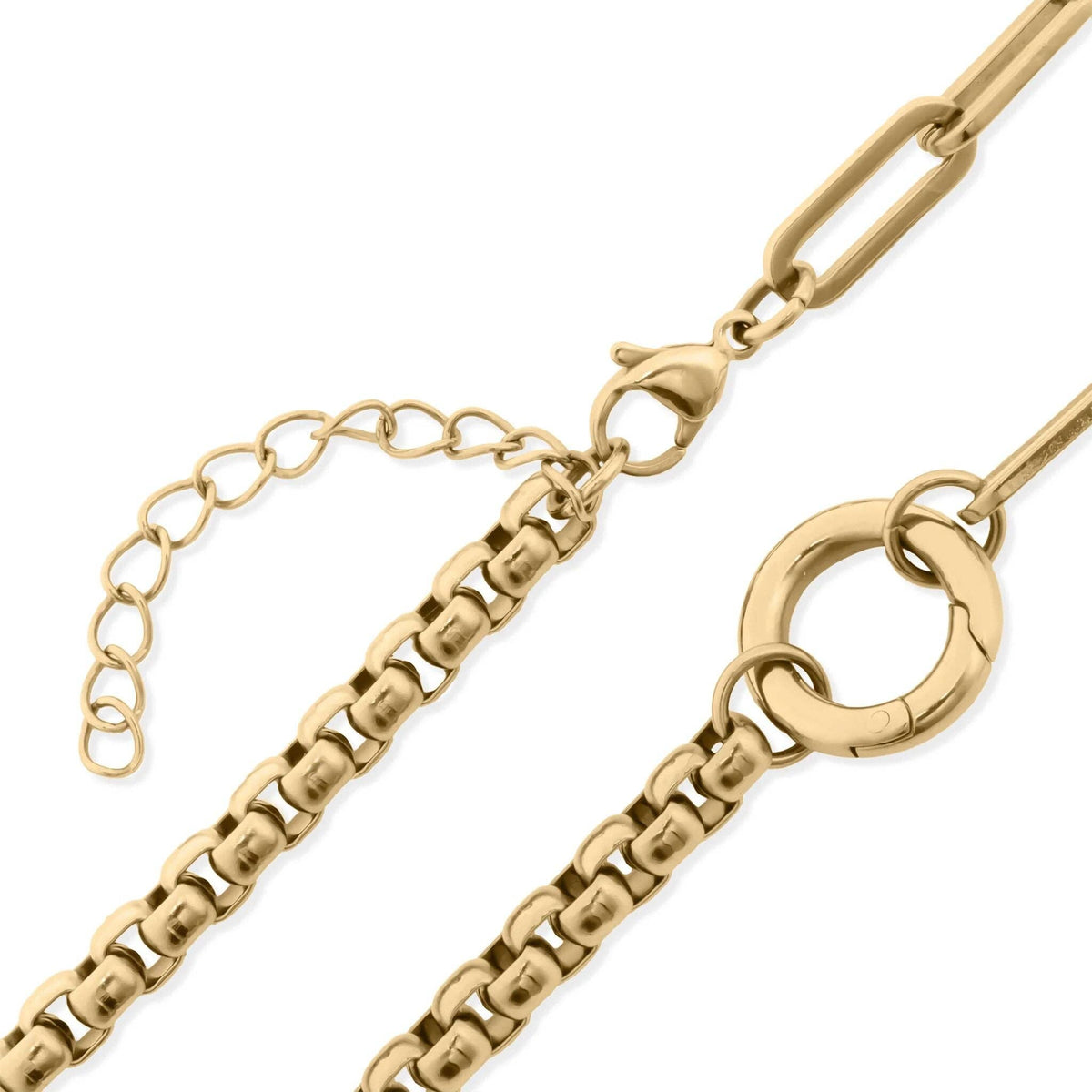 Gold Box Paperclip Charm Holder Necklace