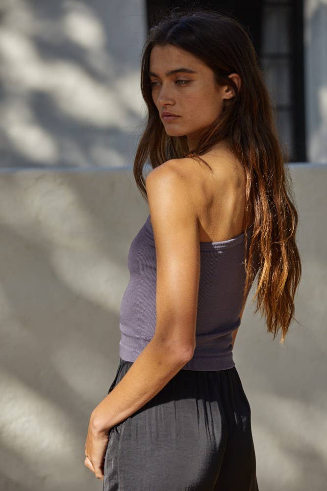 By Together One Shoulder Ribbed Tank